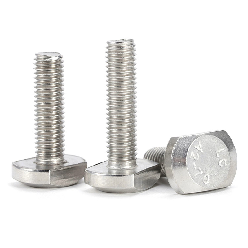 M5 M6 M8 M10 สแตนเลส 304 T-Head Bolts T-Slot สกรู Square Bolt Fasteners ความยาว 12-60 มม.