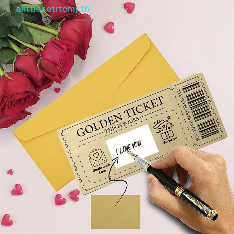 Anlittlese Off Ticket Golden Ticket-off Card Raffle Gift Surprise-off Card With Envelope Party Favor