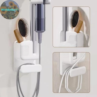 ผู้ถือเครื่องเป่าผมติดผนัง ขาตั้งสําหรับห้องน้ําติดผนัง Lazy Storage Stand ชั้นวาง TH