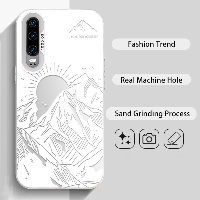 สําหรับ Huawei P30 , Mountains, Sunrise,เคสโทรศัพท์ IMD ป้องกันการตกแบบด้านคุณภาพสูง