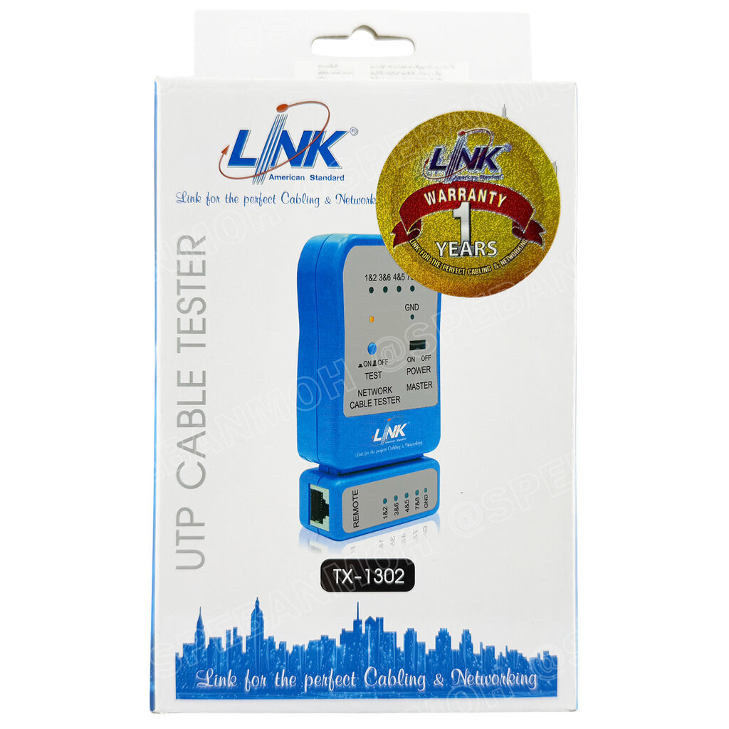 [ 1 ชิ้น ] TX-1302 เครื่องทดสอบสายแลนด์ US-8010 LINK Cable Tester TX1302 interlink UTP CABLE TESTER เครื่องมิอ TEST ส...