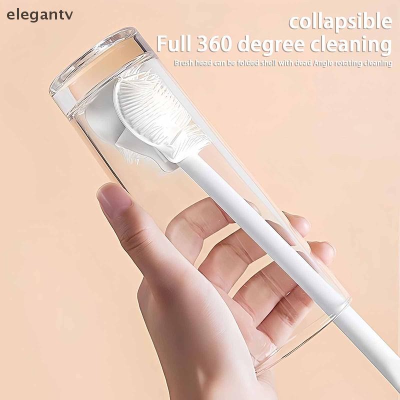 EGN Bendable Cup แปรงทําความสะอาด Scrubber เครื่องมือกระจก ห้องครัว Long Handle เครื่องดื่มขวดแก้วแปรงทําความสะอาด N