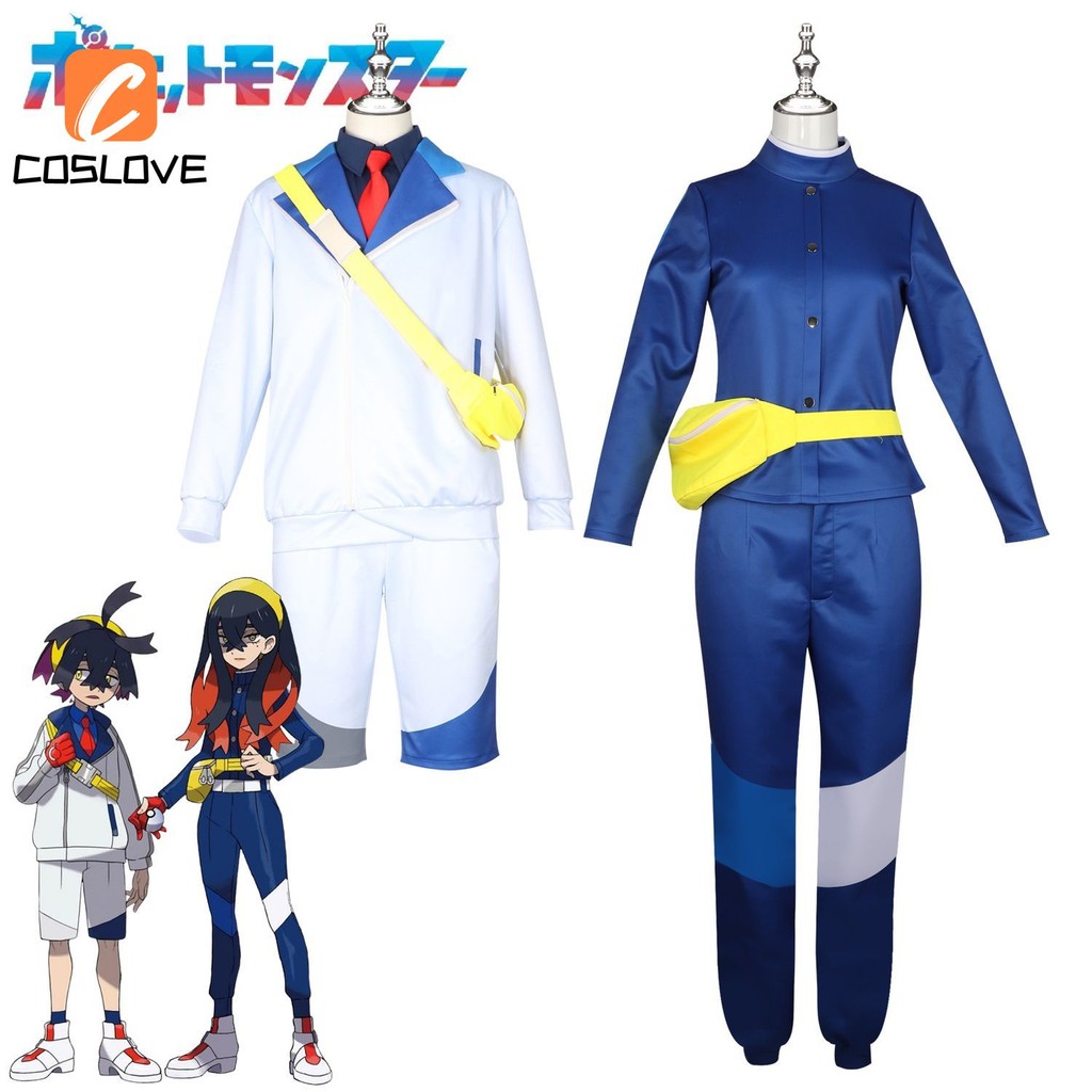 อะนิเมะเกม Pokemen Carmine คอสเพลย์เสื้อผ้าชุดเครื่องแต่งกายสําหรับผู้หญิง NS เกม Pokemen DLC คอสเพล