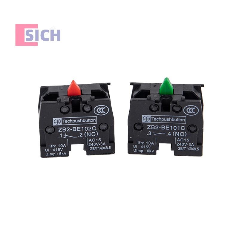 [Sich] สวิตช์ปุ่มกด XB2 2 ชิ้น ZB2-BE102C(NC) บล็อคสัมผัส ZB2-BE101C (NO) ใหม่