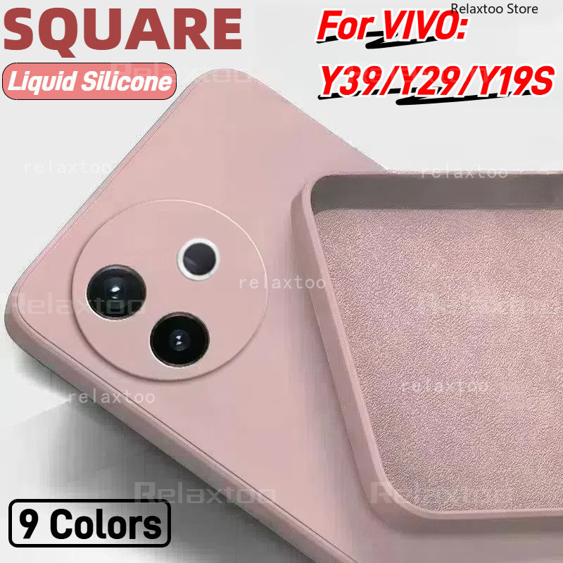 VivoY39 VivoY29 สแควร์ซิลิโคนเหลวสําหรับ VIVO Y39 Y29 Y19S Y17S Y 39 VivoY19s 4G 5G แฟชั่น Soft TPU 