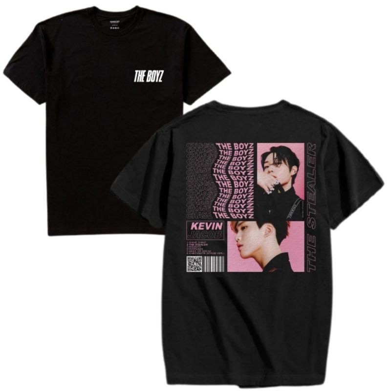 KPOPเวลา a เสื้อยืดสีขาวเสื้อยืด พิมพ์ลายโลโก้ the boyz  KEVIN JACOB TBZ the boyz สไตล์เกาหลี สําหรั