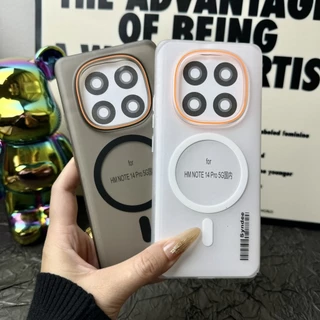 เคสโทรศัพท์แม่เหล็กสำหรับ Xiaomi Redmi Note 15 14 Pro Plus 14C 14R 13 Pro+ 5G 4G Magnetic magnet Case เคสป้องกันการกระแทกแบบด้านลายบาร์โค้ดสร้างสรรค์