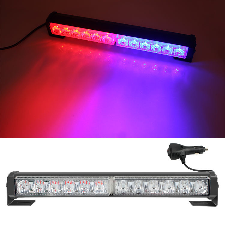 12LED รถ Strip Strobe Light 6 ไฟ 2 ส่วนเปิดช่องคําเตือน Stick Light 32 W Highlight รถ Strobe เพดานกั