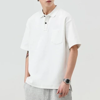 🔥BECoolMan🔥เสื้อโปโลผู้ชาย ฤดูร้อนรุ่นใหม่ คอปกครึ่งแขน หลวมแมทช์ลุคง่าย ลำลอง ยอดนิยม