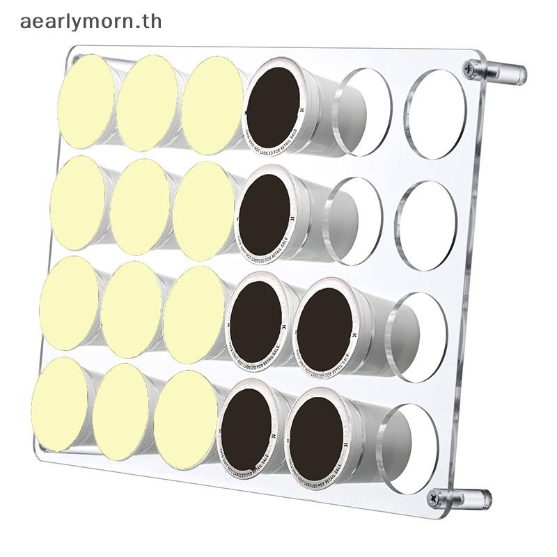 AA 24-Slot กาแฟแคปซูลผู้ถือลิ้นชักถาด K-Cup กาแฟ Pods อะคริลิคแคปซูล Rack Home Office TH