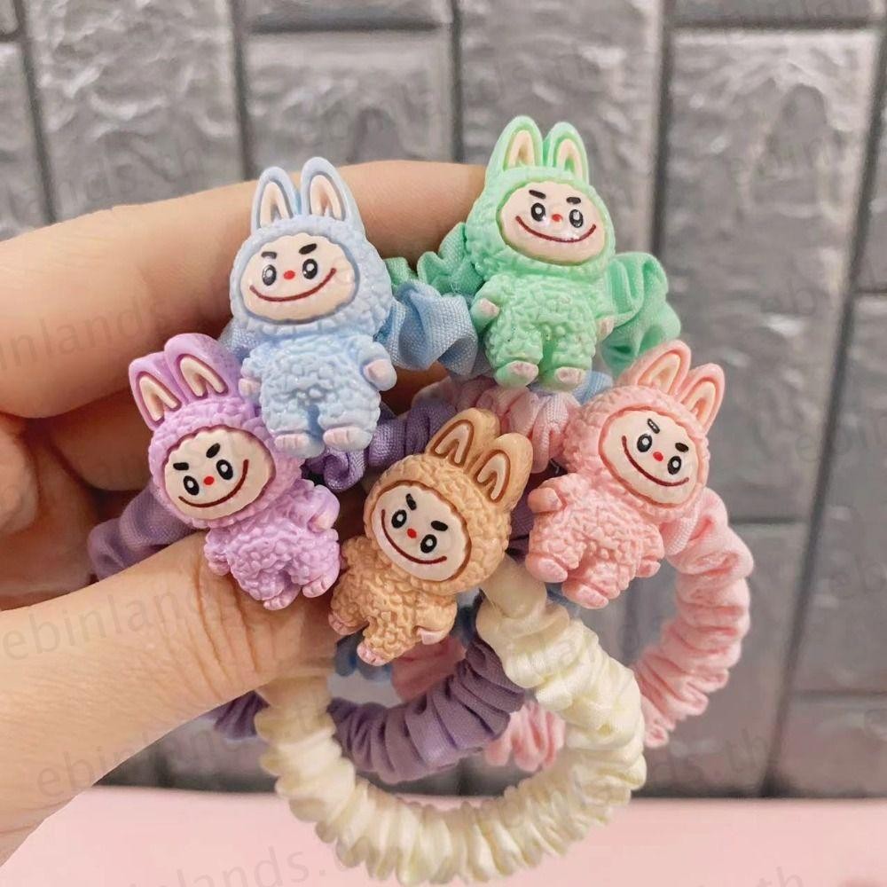 Ebinlands Labubu Hair Ties, เชือกผม Headwear สีสันสดใส,หวานยืดหยุ่นการ์ตูนอุปกรณ์เสริมผมผู้ถือผมหางม้าหญิง