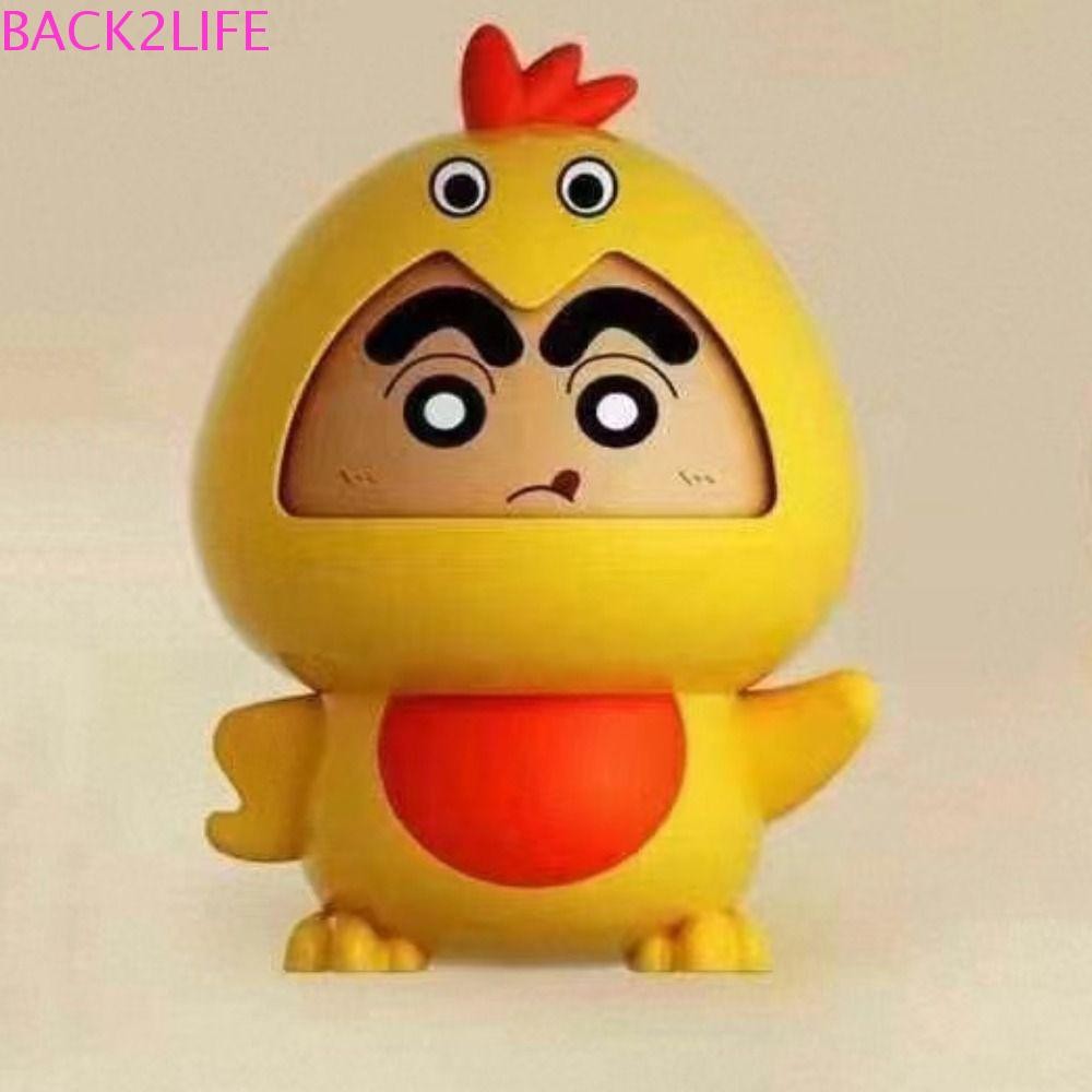 Back2life ตุ๊กตาเปลี่ยนหน้าเครยอนชินจังพร้อมพวงกุญแจพลาสติกของเล่นแต่งหน้าหน้าชินจัง,งานฝีมือ DIY สไตล์จีน 4 ของเล่นเปลี่ยนหน้าหน้าเด็กเล่นอุปกรณ์