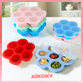 AIKOKY แม่พิมพ์ซิลิโคนทําอาหารเด็ก แม่พิมพ์ซิลิโคนเครื่องทำน้ำแข็ง DIY กริดน้ำแข็ง สามารถใช้ในการทำวุ้น พุดดิ้ง