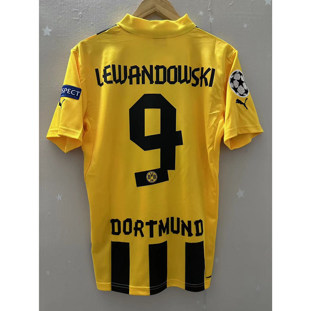 New12-13 Dort-md REUS LEWANDOWSKI คุณภาพสูง Home Retro Football Jersey เสื้อยืดที่กําหนดเอง