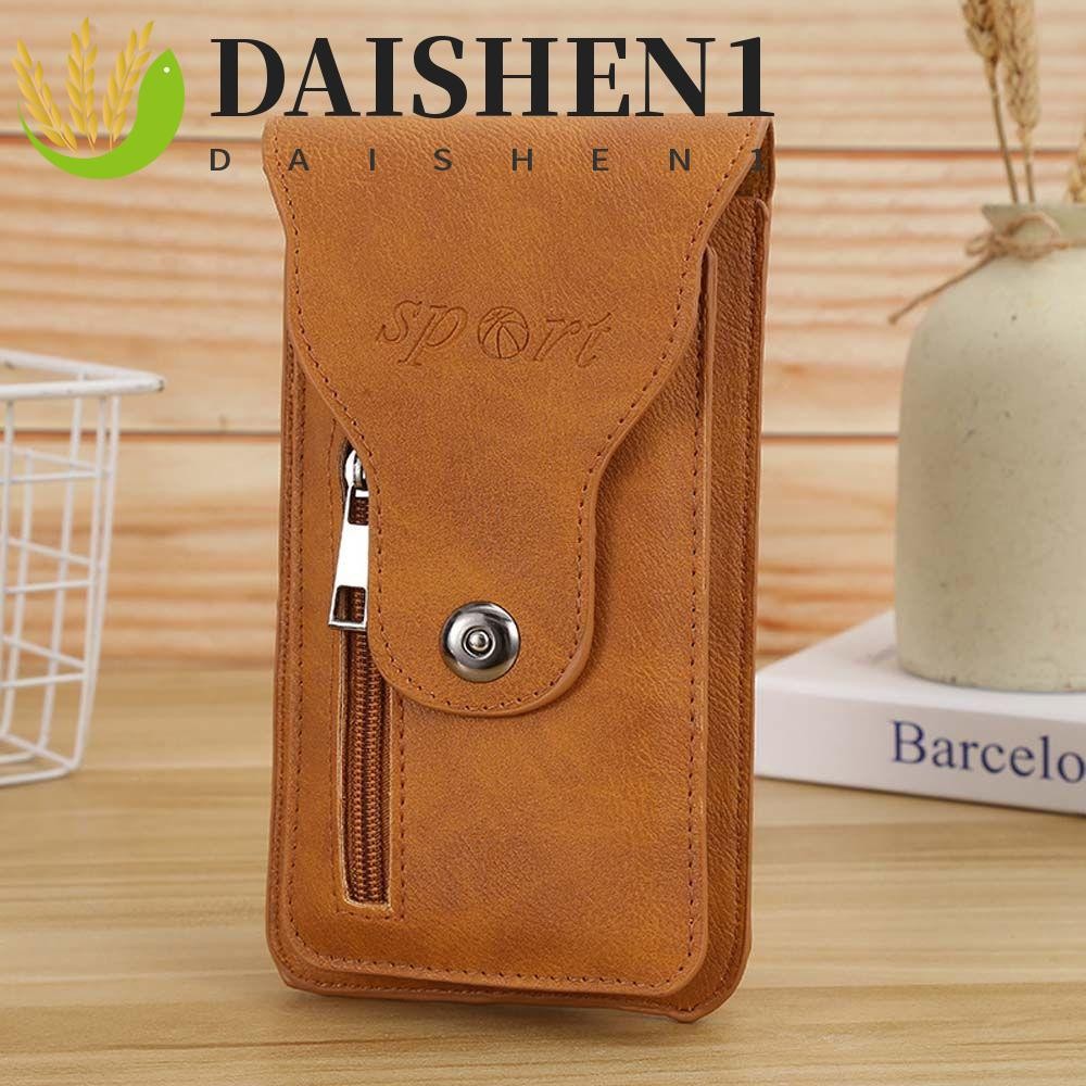 Daishen1 กระเป๋าสตางค์ กระเป๋าคาดเอว หนัง PU ใส่โทรศัพท์มือถือได้ เหมาะกับการวิ่ง เล่นกีฬา ฟิตเนส กลางแจ้ง