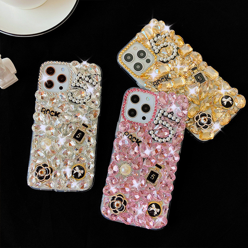พลอยเทียม เหมาะสําหรับ แอปเปิล 16มือโปร เคสโทรศัพท์มุก ไอโฟน15 หรูหรารวมทุกอย่าง 14 กันกระแทก 13 เคสป้องกันหญิง