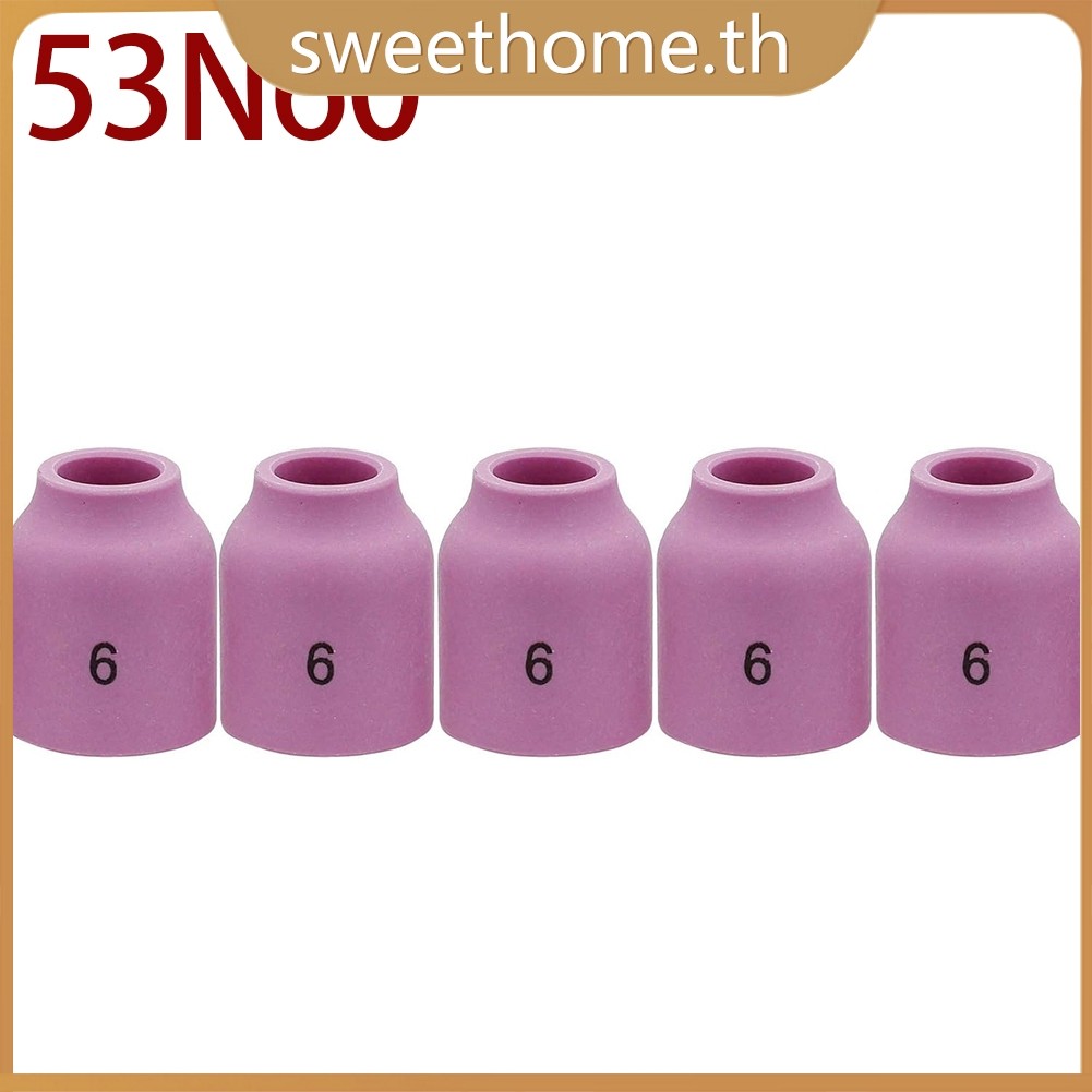 <SWHOME> 5pk TIG เลนส์แก๊สอลูมิเนียมหัวฉีดถ้วยเซรามิคสําหรับ SR WP- 9/20/25 ไฟฉายเชื่อม TIG <OCTOBER