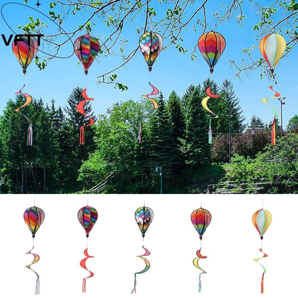 Vftt บอลลูนอากาศร้อนหมุนลมที่มีสีสันหมุนกังหันลมลม Twister กลางแจ้ง Whirlygig ของเล่น