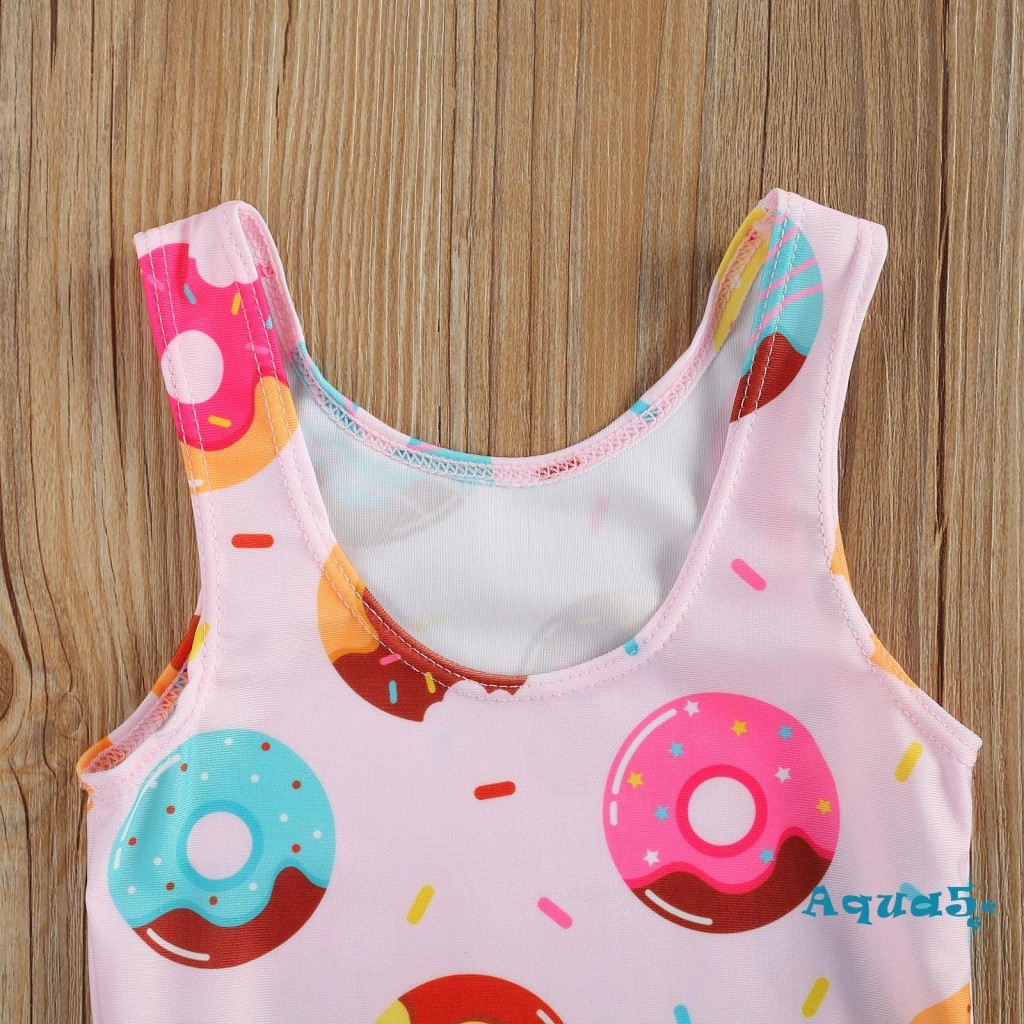 อุ๊ย-ระบายอากาศสาวน้อยชุดว่ายน้ําชิ้นเดียวฤดูร้อนเด็กน่ารักปู/โดนัทพิมพ์แขนกุดชุดว่ายน้ําสําหรับวันหยุด - รูปที่ 5