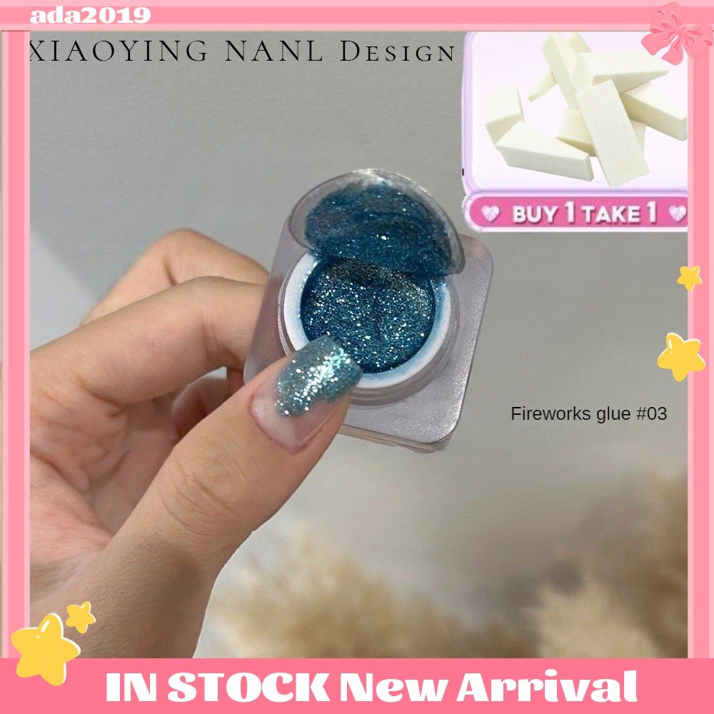 ซื้อ 1 ฟรี 1XEIJAYI กาวติดเล็บดอกไม้ไฟกาว 8 สีแฟลชเพชรกาวแพลทินัมกาวใหม่เล็บกาวศิลปะเล็บ