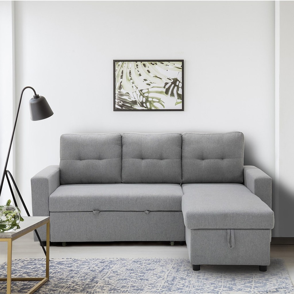 SB Design Square โซฟาเข้ามุม รุ่น Yurin สีเทาอ่อน (202x150x93 ซม.) แบรนด์ SB FURNITURE