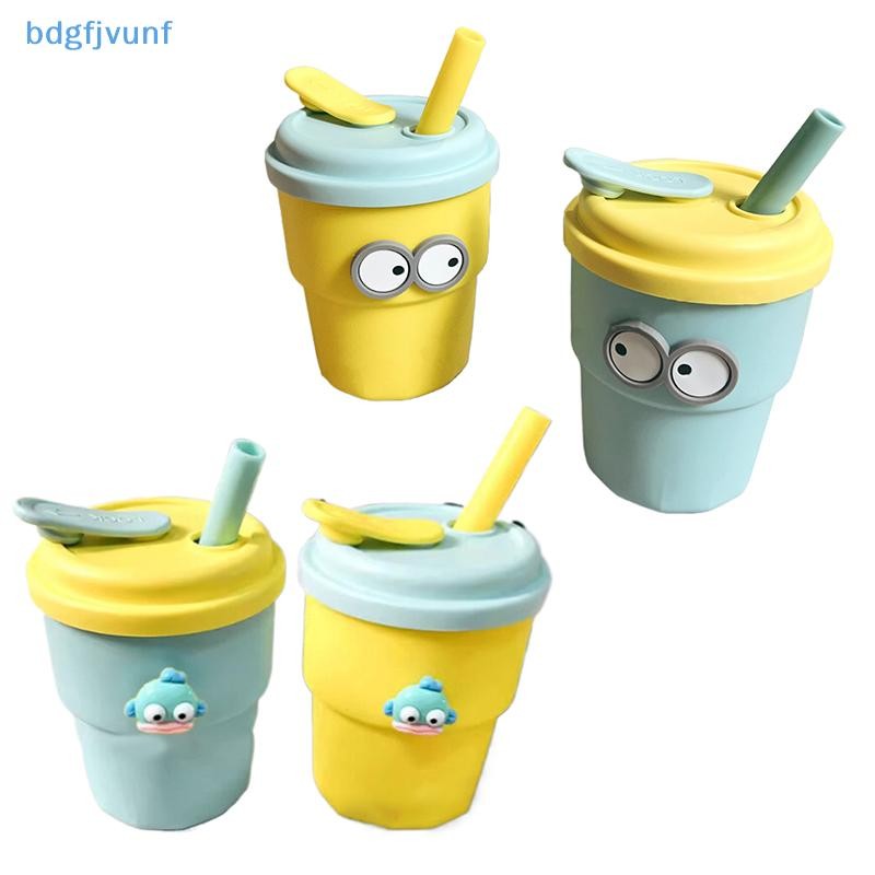 Bdgf น่ารักตาโตมอนสเตอร์ฟางถ้วย 380ML ความจุขนาดใหญ่ถ้วยกาแฟพลาสติกแฟชั่นการ์ตูน Clownfish ขวดน้ําของขวัญวันเกิด TH