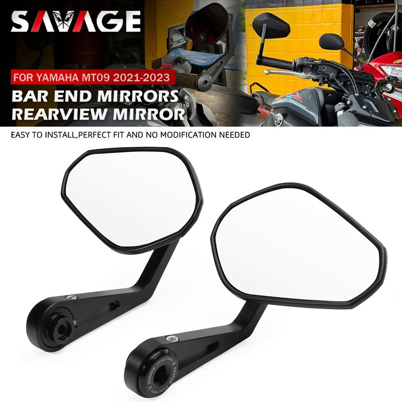 SV 2023 MT-09 Handlebar End Mirror E9 For YAMAHA MT09 MT 09 SP 2021-2025 MT09SP Handle Bar Side Rearview Mirrors 360° Ad