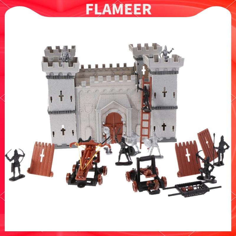 ( Flameer ) ของเล่นตัวต่อปราสาทอัศวิน 3 D Diy สําหรับเด็ก