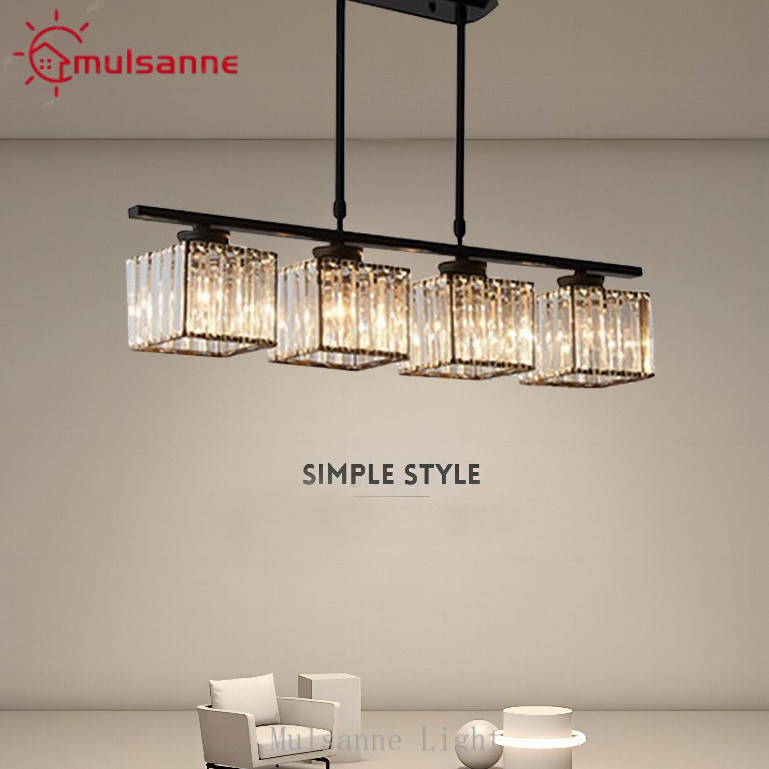 Black/Gold Dining room Pendant Lamp crystal chandelier hanging light for kitchen