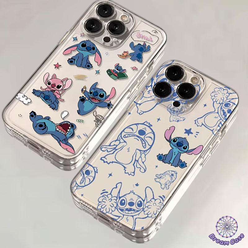 คู่รักแฟชั่นการ์ตูนน่ารักตะเข็บโปร่งใสนุ่ม เคส Samsung A05s A32 A15 A54 A14 A06 A52 A05 A02s A25 A50 A13 A03 A34 A55 A24