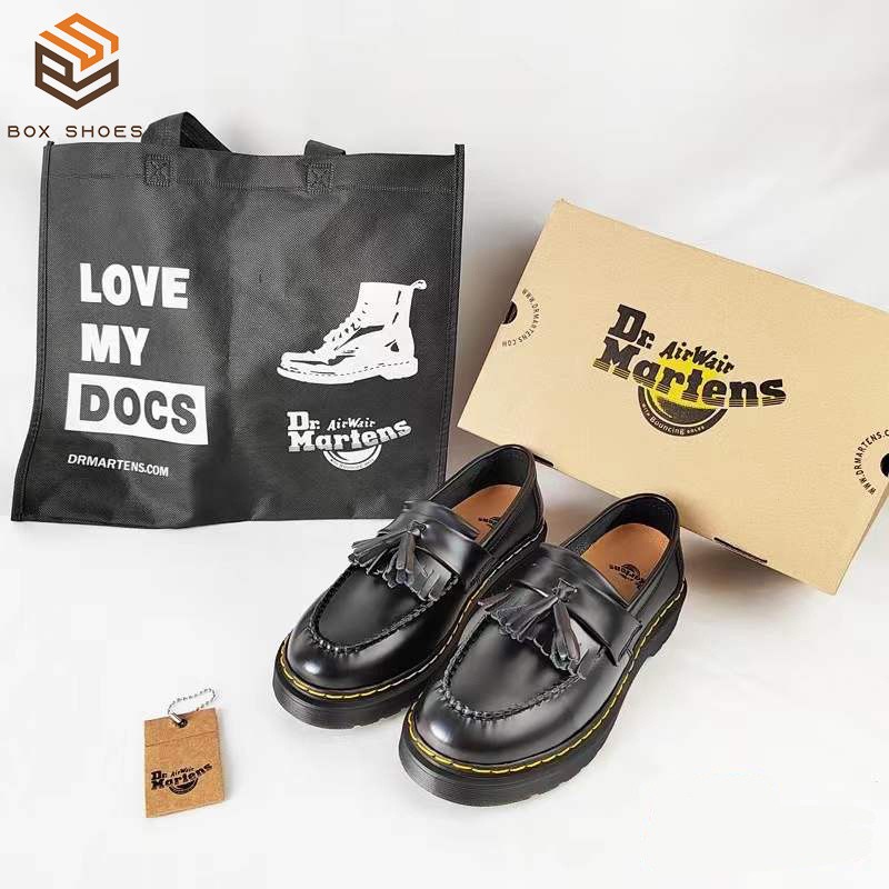 DR.MARTENS ผู้ชายloafers Dr.Martensของแท้หนังผู้หญิงรองเท้าสบายๆUnisex Slip Onพู่หนังLoafers 35-46 8
