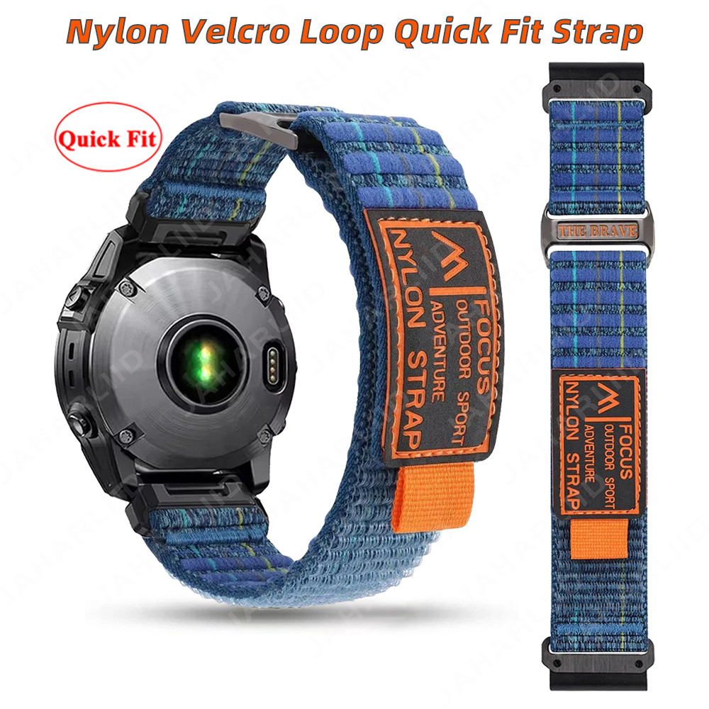 26 มม.22 มม.สายรัดไนลอนผ้า Velcro Loop Band กีฬา Watchband Quick Fit สําหรับ Garmin Tactix Delta พลั