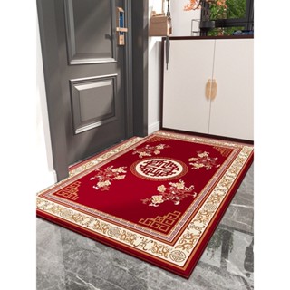 สไตล์จีนพรมปูพื้นครัวเรือนสีแดงเสื่อประตู ฟู ตัวอักษรเข้าประ…