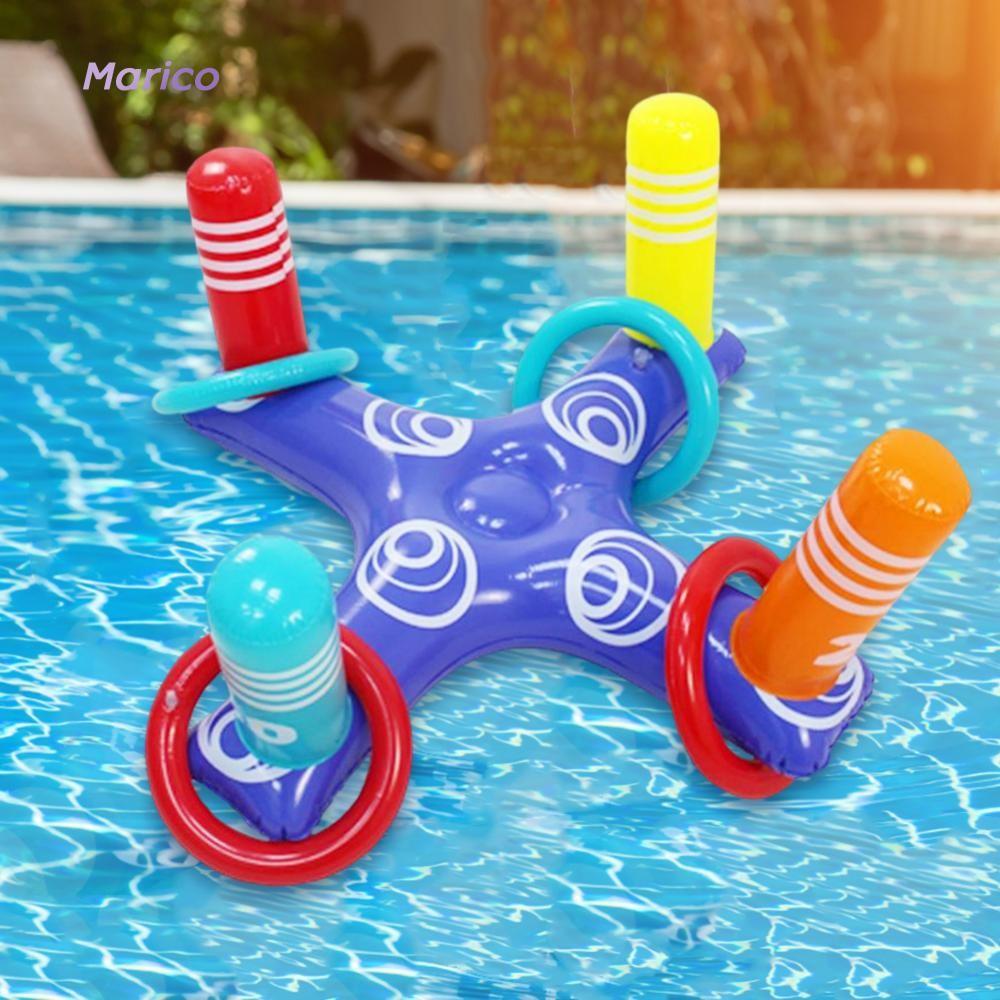 Inflatable Floating Raft Water Ring Toss Toy for Outdoor Pool Beach Fun [Marico.th]