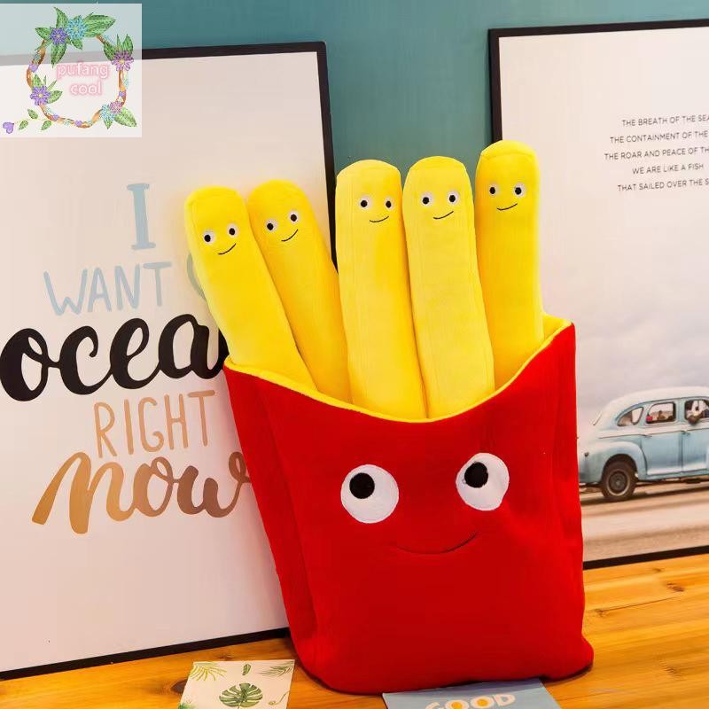 Pucool Emotional Support Smile มันฝรั่งทอดสีแดงกระเป๋า French Fries ตุ๊กตายัดของเล่นโซฟาหมอนรถอุปกรณ์เสริมเด็กของขวัญ TH