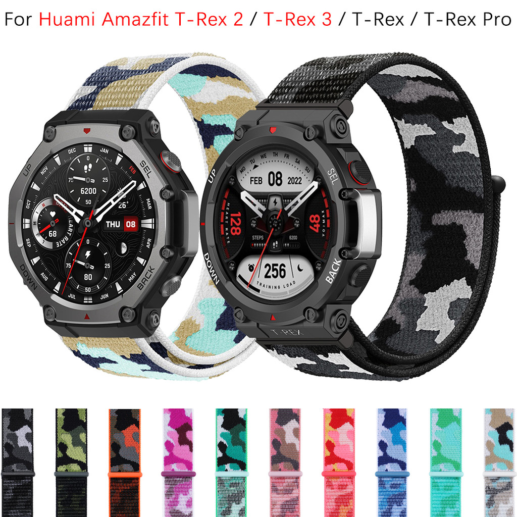 สายรัดไนลอนลายพรางสําหรับ Huami Amazfit T-Rex 2 / T-Rex 3 / T-Rex Pro / T-Rex สมาร์ทวอท์ชเปลี่ยนสร้อยข้อมืออุปกรณ์เสริม