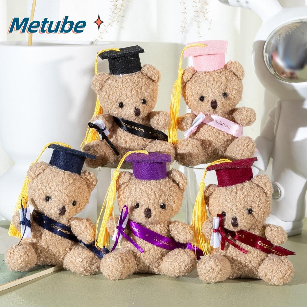 Metube การ์ตูนหมีน่ารัก 13ซม. Dr. หมีหมอหมีของเล่นตุ๊กตา,ของขวัญรับปริญญาของขวัญอนุบาลแหวนกุญแจน่ารักหมีจบการศึกษาตุ๊กตาเด็ก