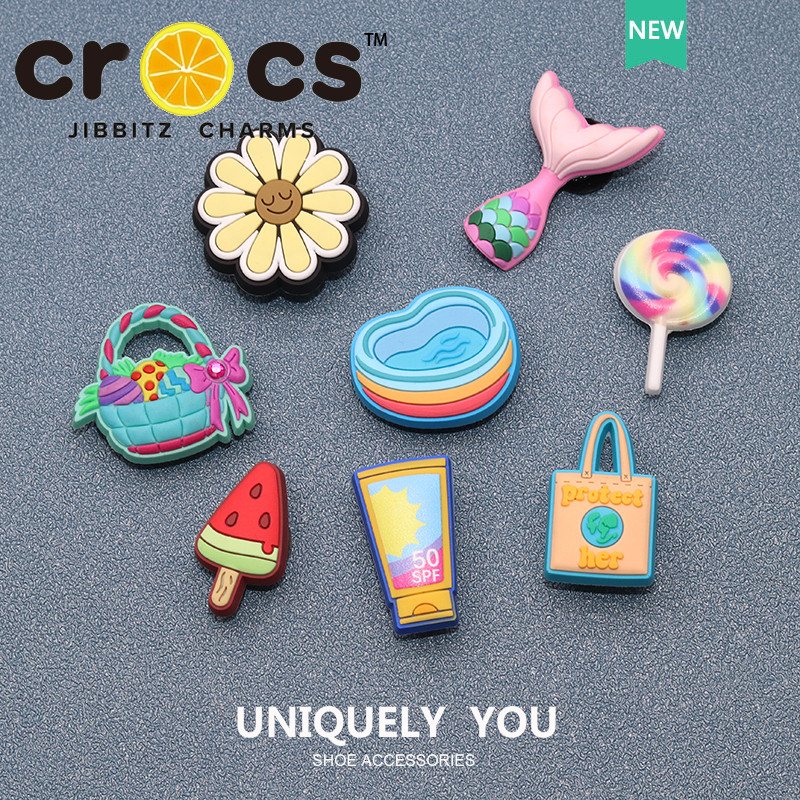 Jibbitz crocs charms รองเท้าหัวเข็มขัดรองเท้าอุปกรณ์เสริมการ์ตูนสนุกนางเงือกแฟชั่นรองเท้าอุปกรณ์เสริม