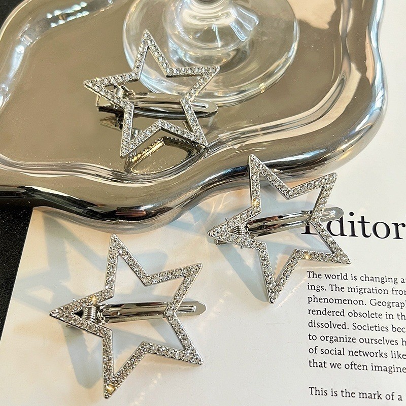 แฟชั่น Bling Zircon Silver Star Hairpin Bangs คลิปเจ้าหญิง Headwear เครื่องประดับผม ราคา ถูกที่สุด ดีลบีเคเค แกลเลอรีภาพที่ 7