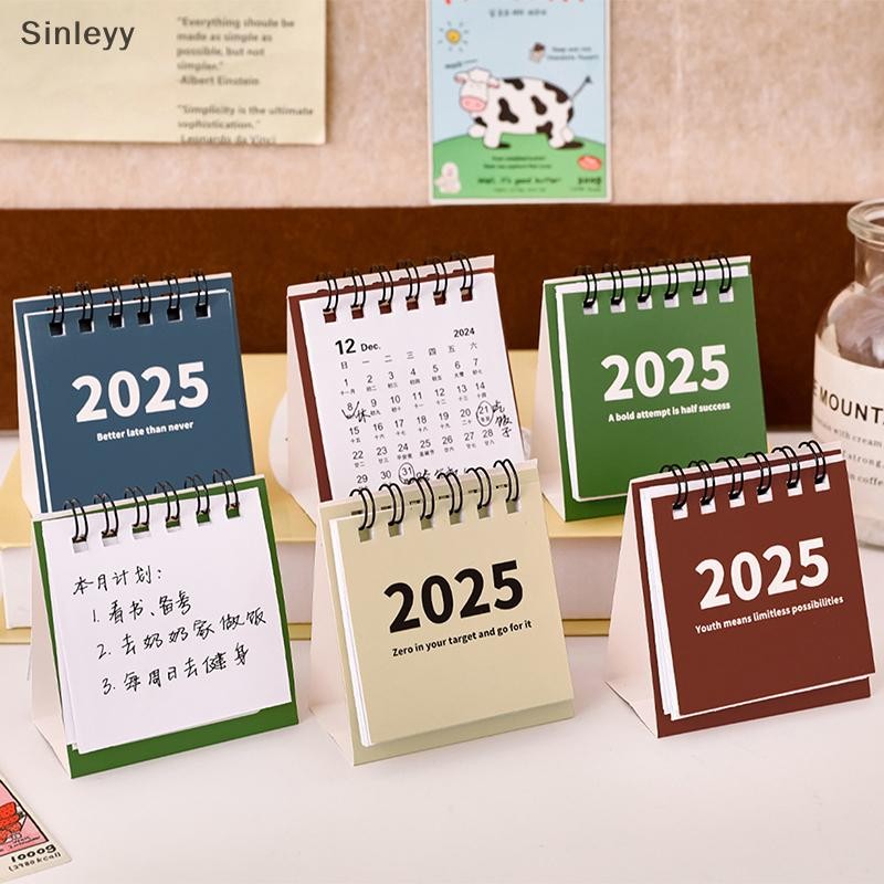 ไม่เคย 2025 มินิปฏิทินตั้งโต๊ะเรียบง่ายน่ารักกระเป๋าพกพาปฏิทินวางแผนรายวันขนาดเล็กจัดการเวลาตารางเดสก์ท็อปตกแต่ง N