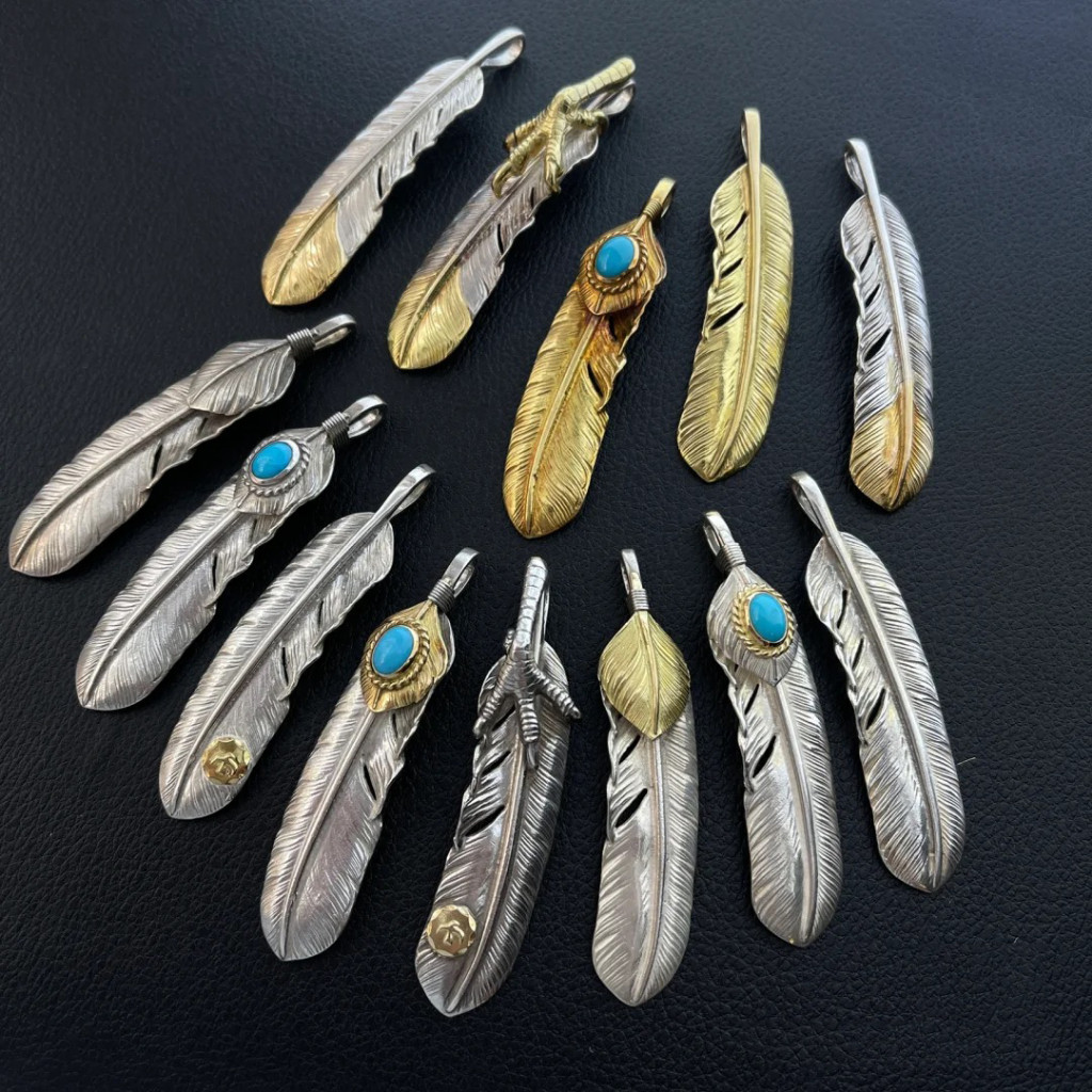 925 Sterling Silver Seiko Indian Eagle Claw Feather Pendant Feather Pendant Unisex Pendant