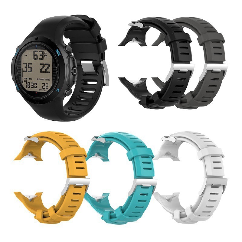 เหมาะสําหรับ SUUNTO SUUNTO/SULU D6 Dive/D6i NOVO/ZULU นาฬิกาซิลิโคนสายเหล็กหัวเข็มขัด