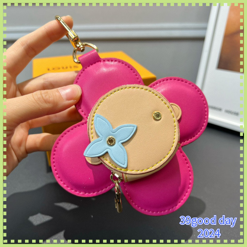 [ล-บ้าน] พวงกุญแจกระเป๋าดอกไม้แดดสี่สี/ 11152