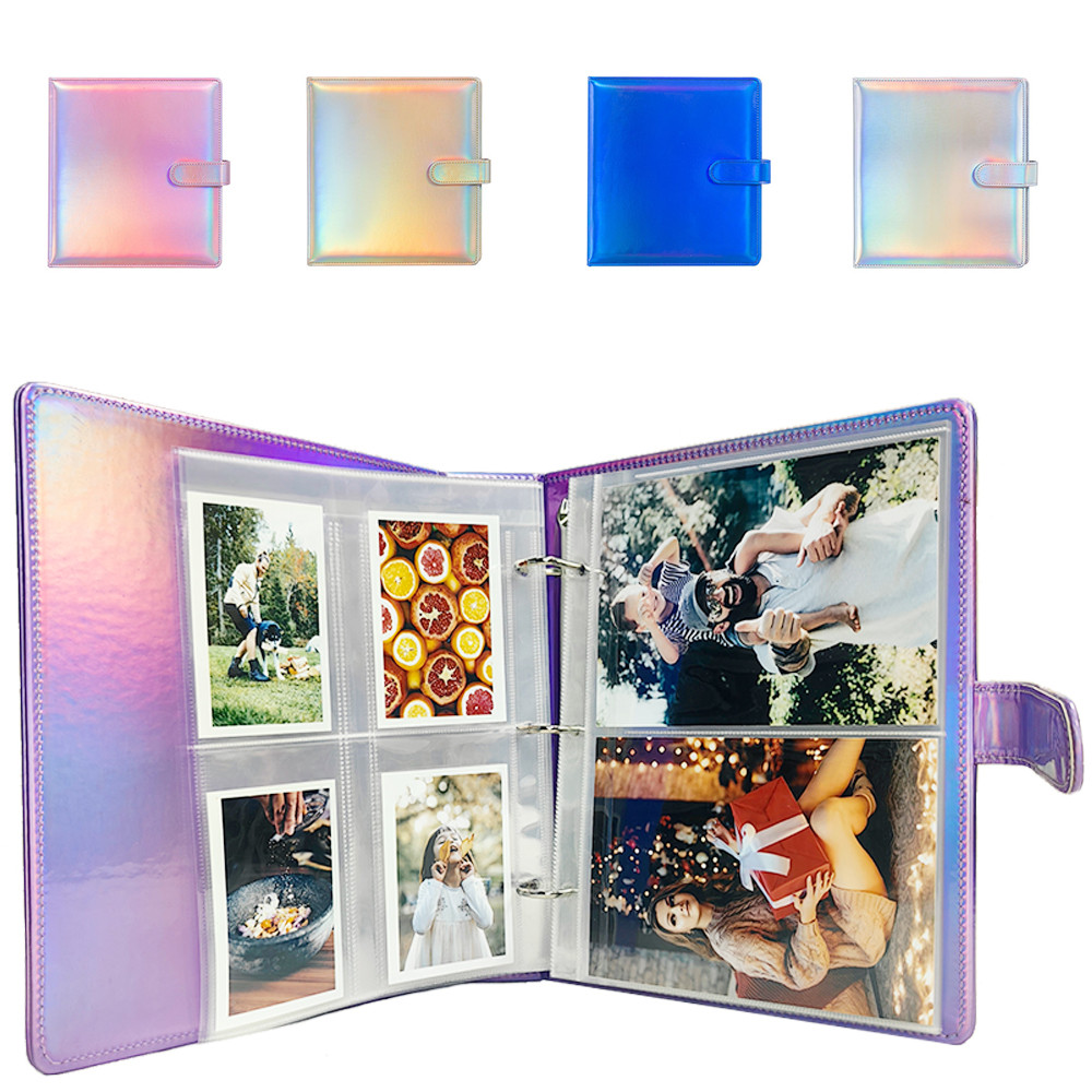 A5 กว้าง 3-แหวน D-รูปหัวเข็มขัดแม่เหล็กเลเซอร์กระจก Binder อัลบั้มภาพการ์ด PhotoCard คอลเลกชันหนังสือแหวนโน้ตบุ๊ค