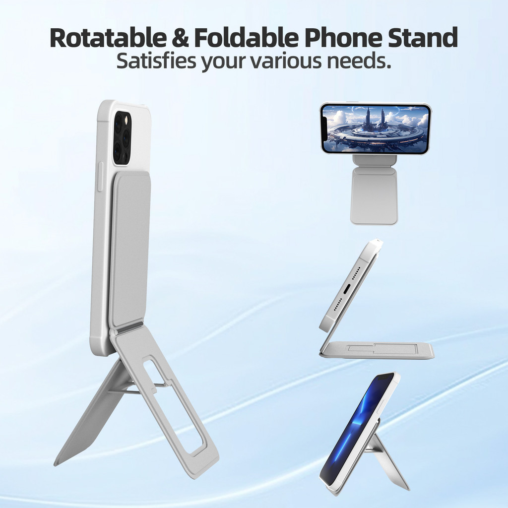 GOOJODOQ Magnetic Folding Stand Adjustable Viewing Angles Ultra Thin Foldable Suitable for Most Smartphones ราคา ถูกที่สุด ดีลบีเคเค แกลเลอรีภาพที่ 2