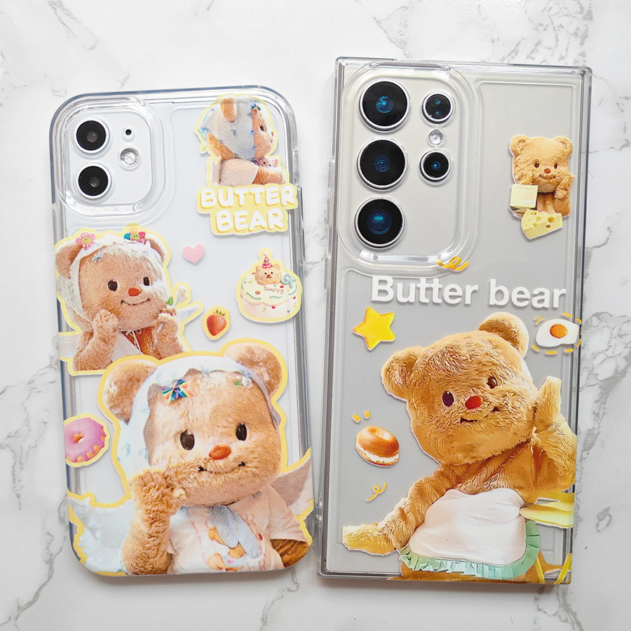 เคส Samsung S25 S24 S23 S22 S21 Plus Ultra FE NOTE 10 20 PRO  ปลอกเนยหมีน่ารัก Butter Bear Space Case