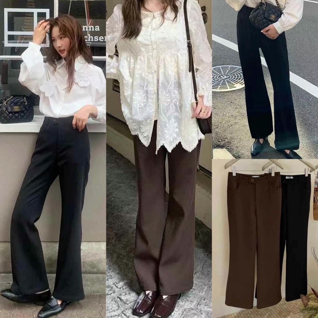 🧡🧵 🇰🇷 กางเกงขายาว W2650 ทรงขาม้า เนื้อผ้าดี ผ้าดีมาก ทรงเกาหลี ทรงน่ารัก แฟชั่นเกาหลี TAG WG.WE 🧵🧡