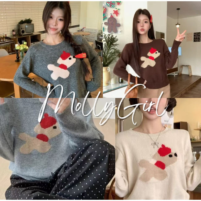 mollygirl.shop เสื้อเชิ้ตแขนยาวผู้หญิงลำลองสไตล์เกาหลีบริสุทธิ์และน่ารักสำหรับฤดูใบไม้ร่วง