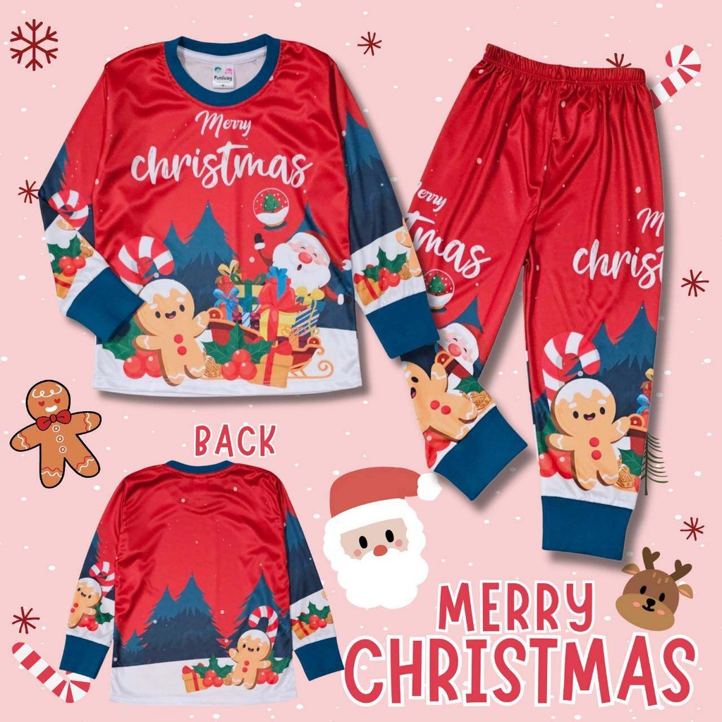 CSM0932#6 ชุดเด็ก เสื้อแขนยาว+กางเกงขายาว ผ้าไมโคร พิมพ์ลายซานต้า คริสต์มาส เสื้อผ้าเด็ก ชุดเด็กแฟชั่น ชุดเด็กลายการ์ตูน