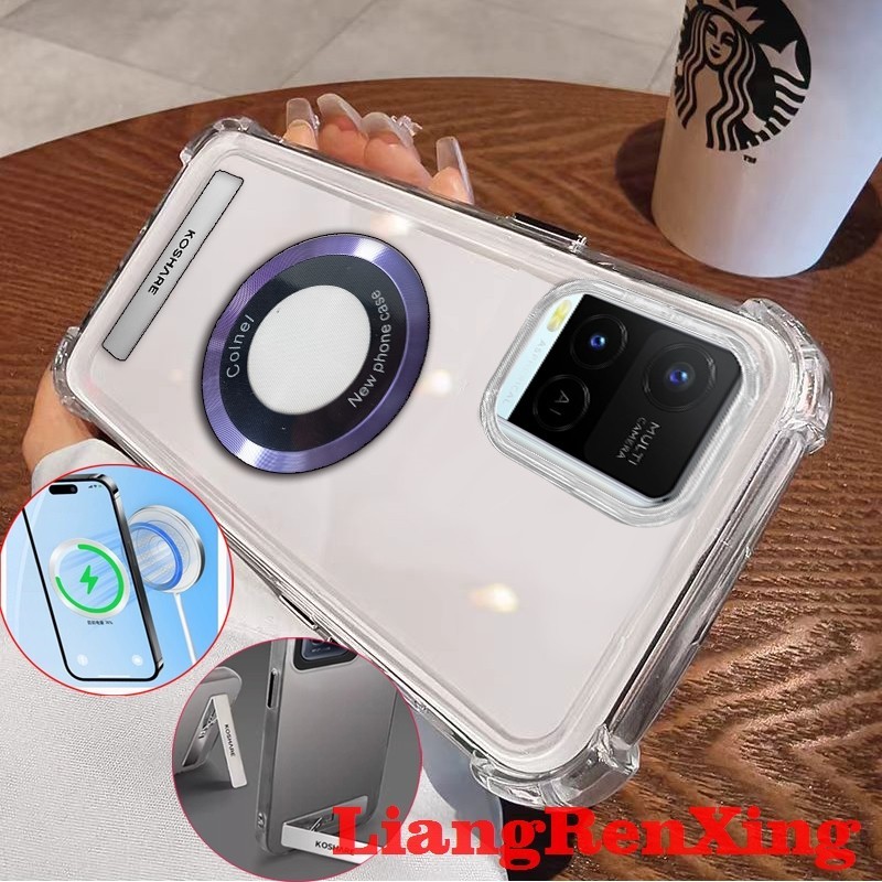 FOR เคส Case สำหรับ VIVO Y21 VIVO Y21S VIVO Y21t VIVO Y33s Y33 โทรศัพท์ปลอก softcase ล้างที่ครอบการออกแบบใหม่ความงามที่ชัดเจนกับผู้ถือไร้สายแม่เหล็ก